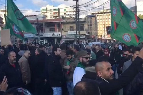 protesta de los partidarios del presidente del Parlamento libanés